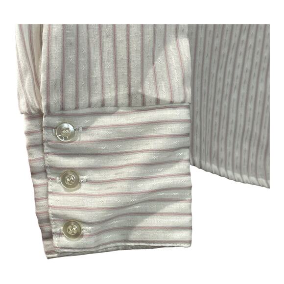 Vtg Daisyshirtworks Size S Ruffle Collar Blouse 80s/90s Striped Balloon Sleeve - Picture 4 of 10